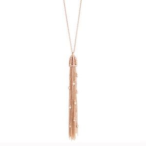 Alexis Bittar Rose Gold Tassel Pendant Necklace